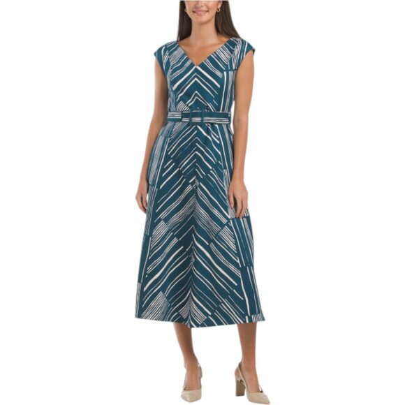 Calvin Klein Dresses & Skirts - CALVIN KLEIN V-neck Belted Scuba Midi Dress
